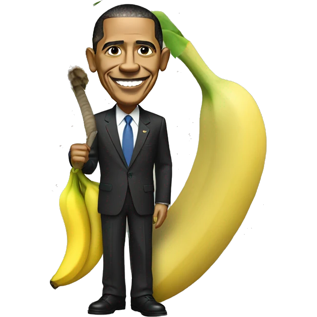 Obama with banana tree emoji