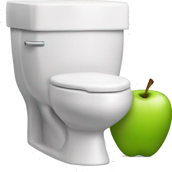 skibidi toilet holding an apple emoji