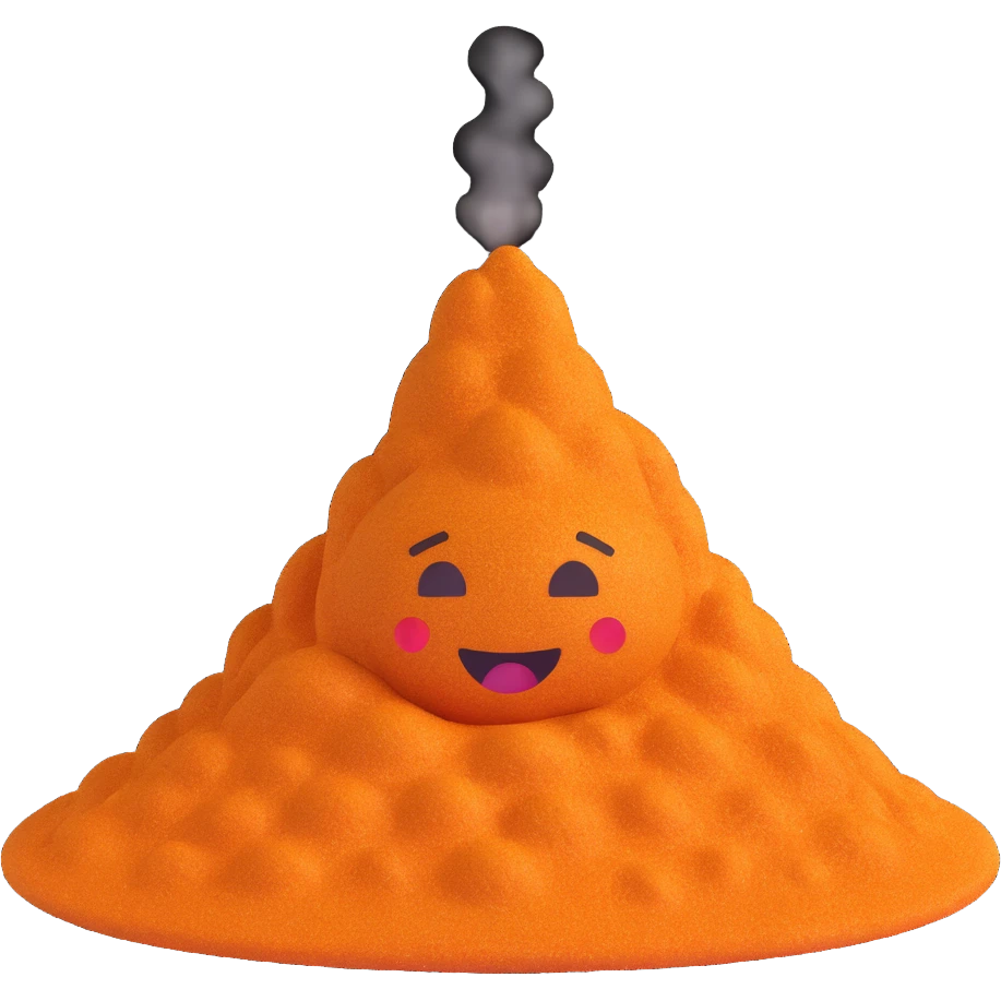 a mound of sparkling purple spice, with a faint vapor above it, inspired by Dune, emoji style emoji