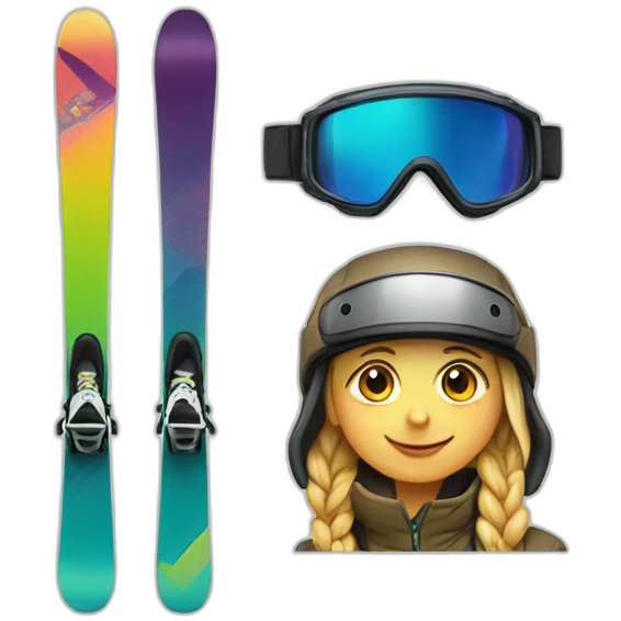 Skis and snowboard emoji
