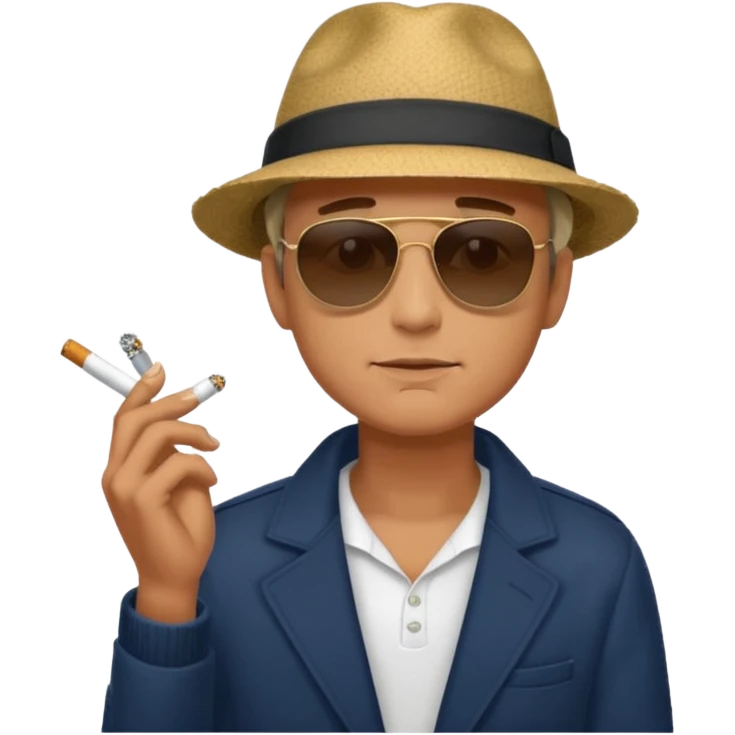 مردی در حال سیگار کشیدن و انتظار emoji