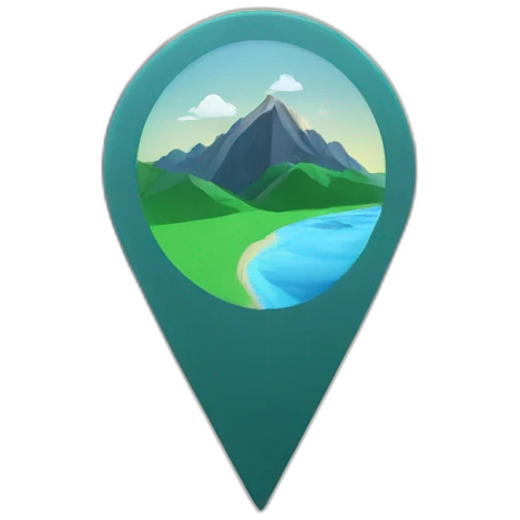 location pin with mountain inside emoji