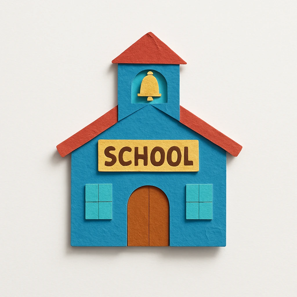 a blue school emoji