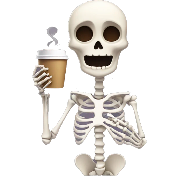 Skeleton holding coffee emoji