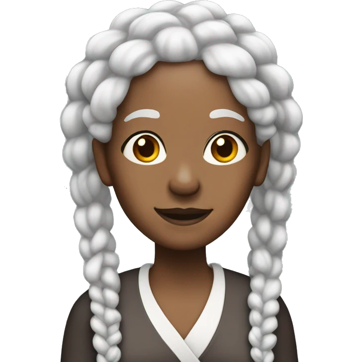 older black lady with white braids emoji