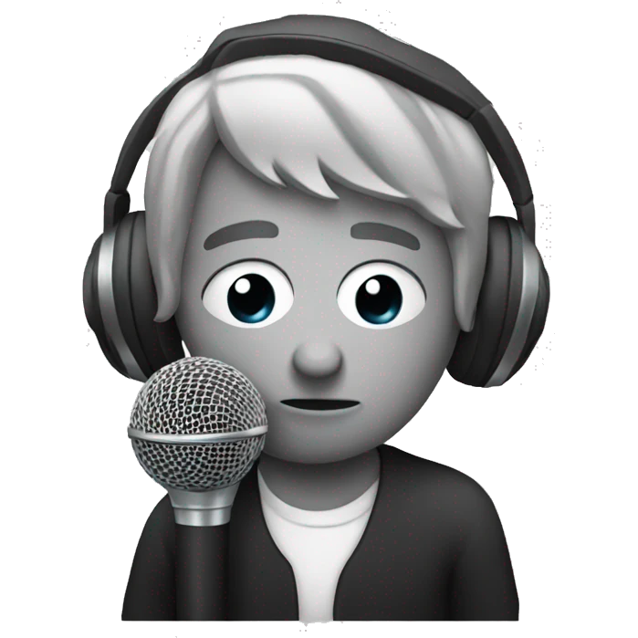 Sad musician holding his microphone emoji