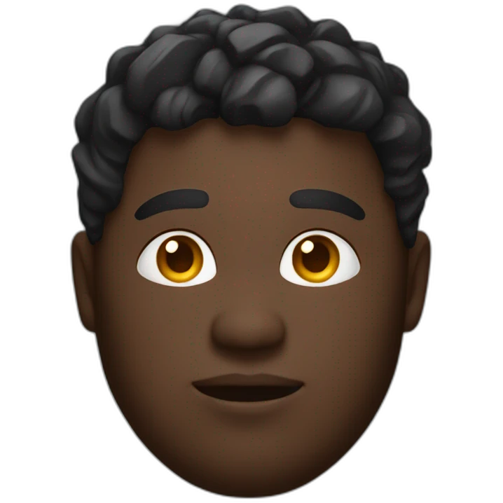 a man with dark skin, chubby face and gradient cut with a chain around his neck emoji