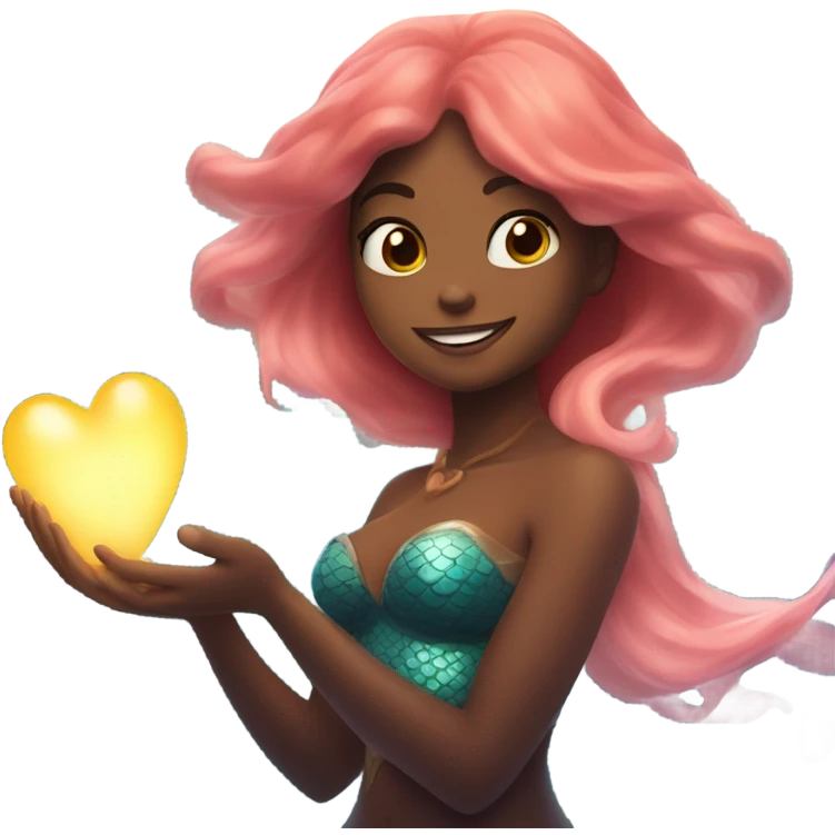 mermaid holding up heart emoji
