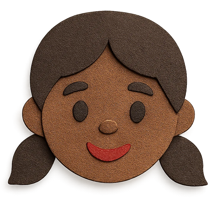 cute brown girl face emoji