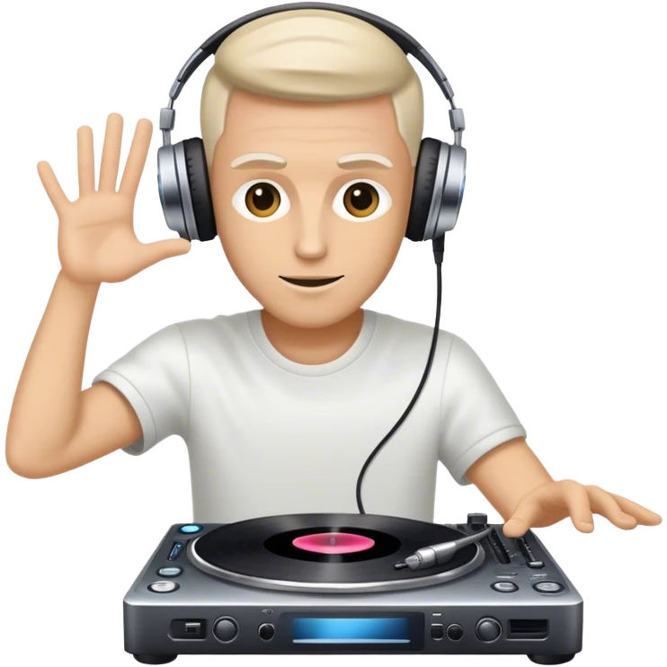 White dj scratching the disk emoji