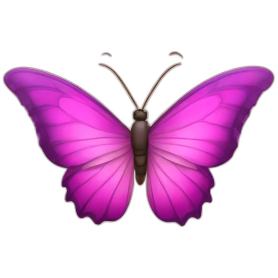 Mariposa en tonos rosas y doradis en vuelo emoji