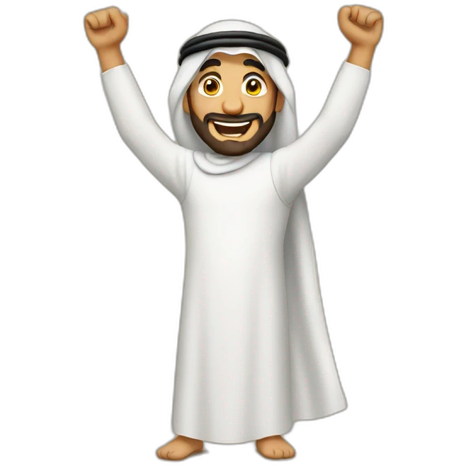 Arab man, cheering emoji