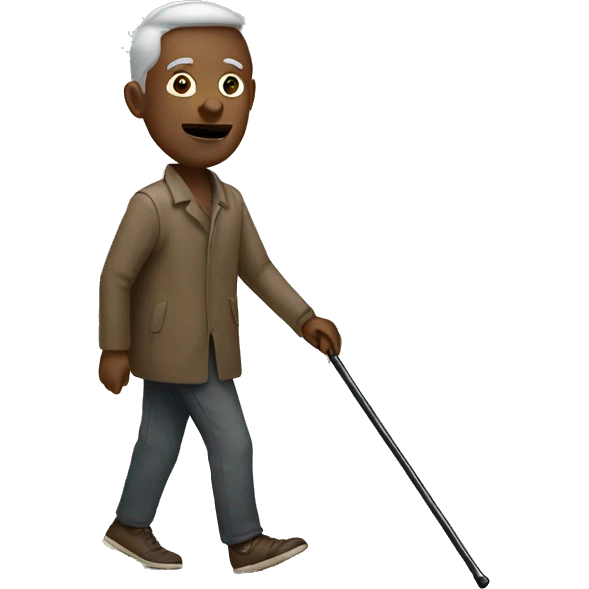 Blind man with walking stick emoji