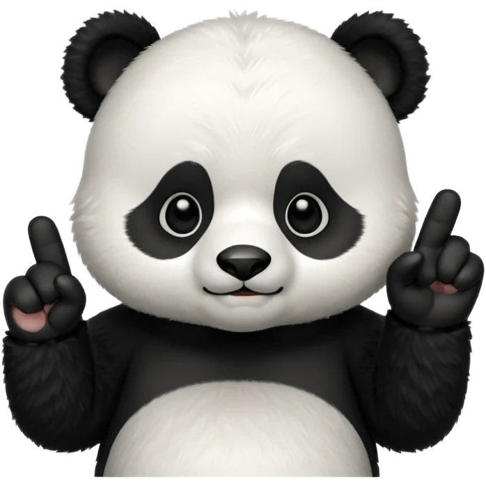 Animated chibi panda saying no with its finger emoji