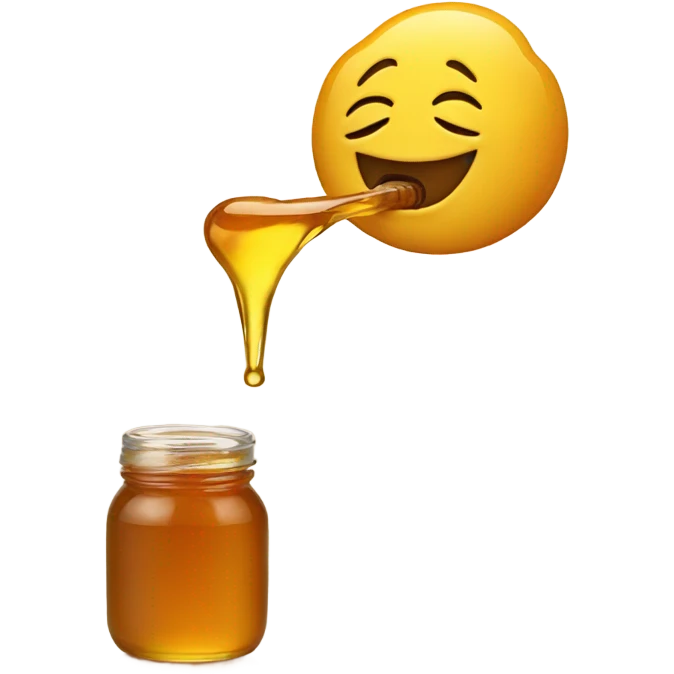 Smiling emoji with honey coming out of its mouth  emoji