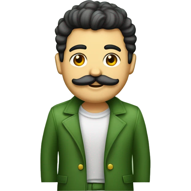 Menino magro com cabelo loiro, bigode fino e barbicha loira com brinco na orelha e boné verde emoji