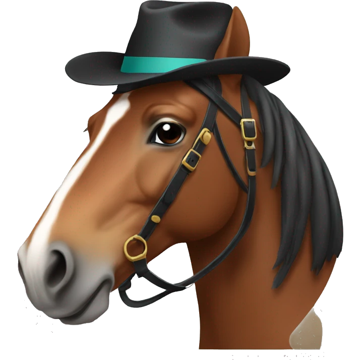 hourse with a hat emoji