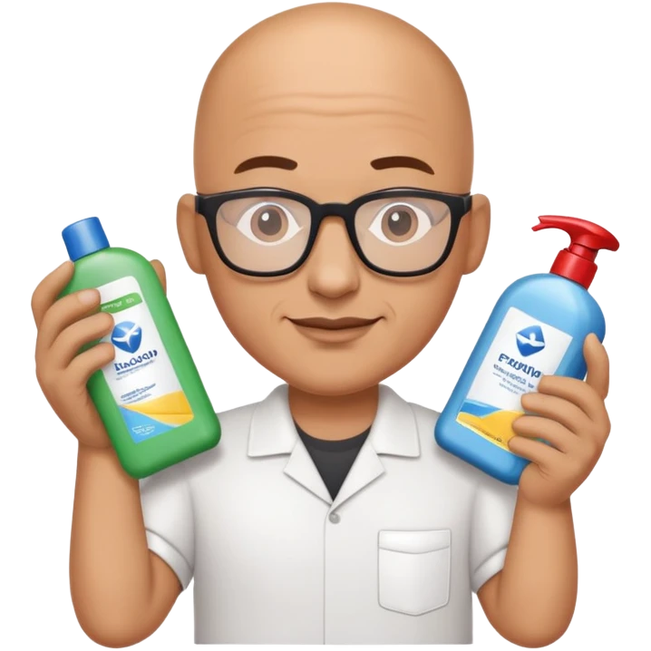 Car care products bald guy with glasses emoji