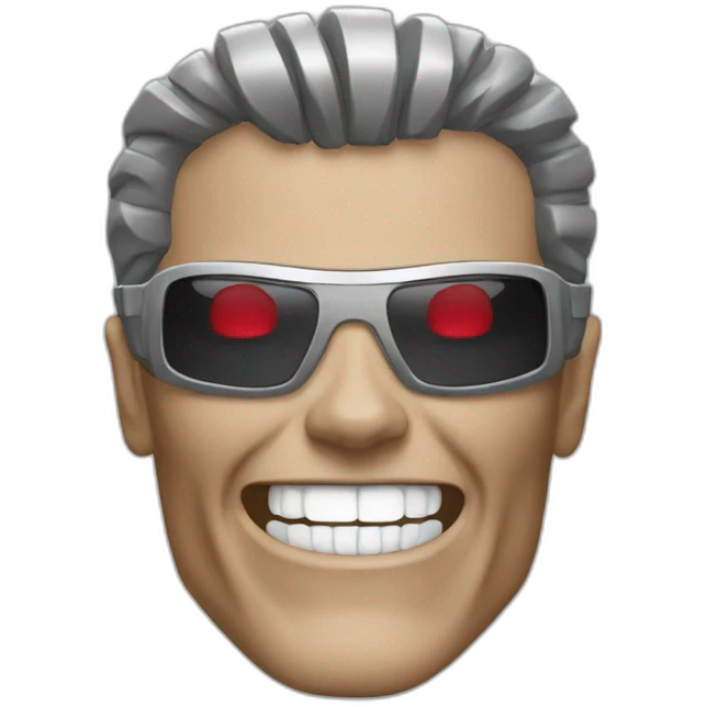 extremely happy terminator emoji