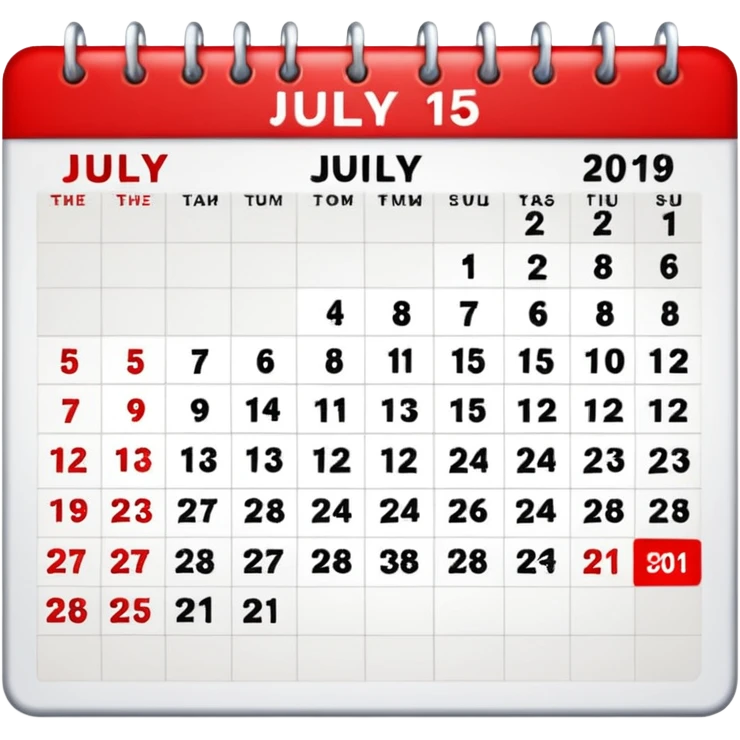 From July 15 to July 30 emoji