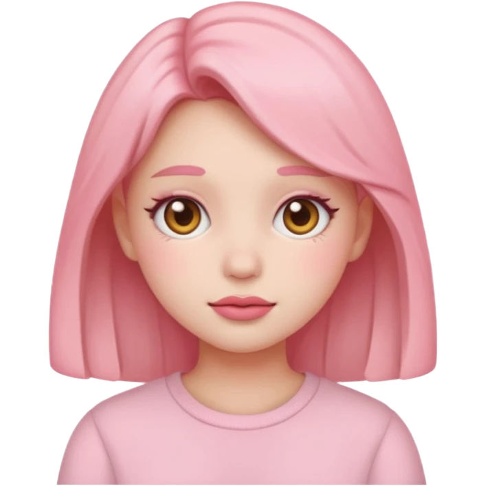“Emoji girl, soft girl aesthetic, pink blush emoji