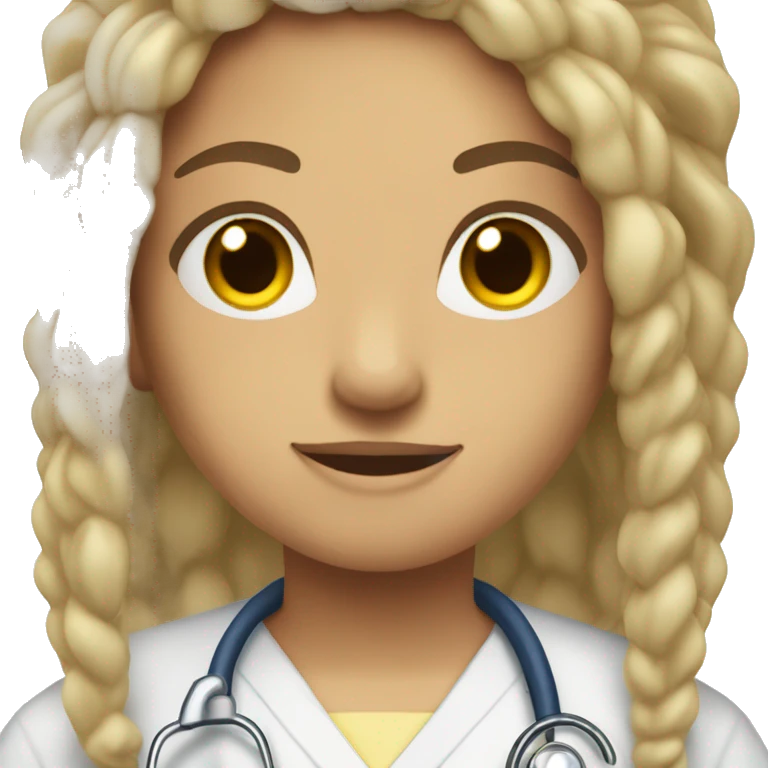 ICU registered nurse with hazel eyes and dreadlocks emoji