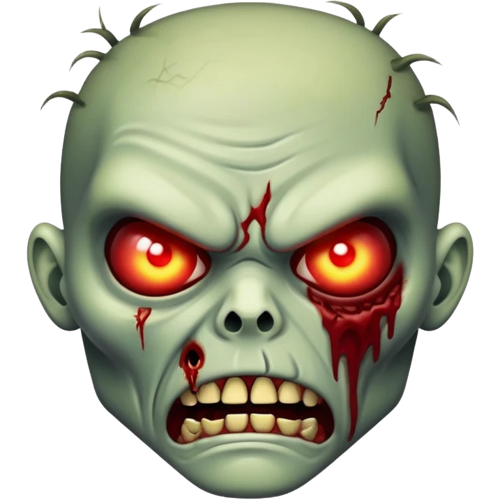 angry zombie with glowing red eyes emoji