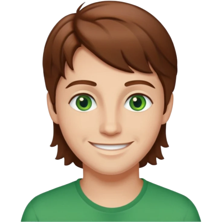 Denis daily with green eyes, brown hair emoji