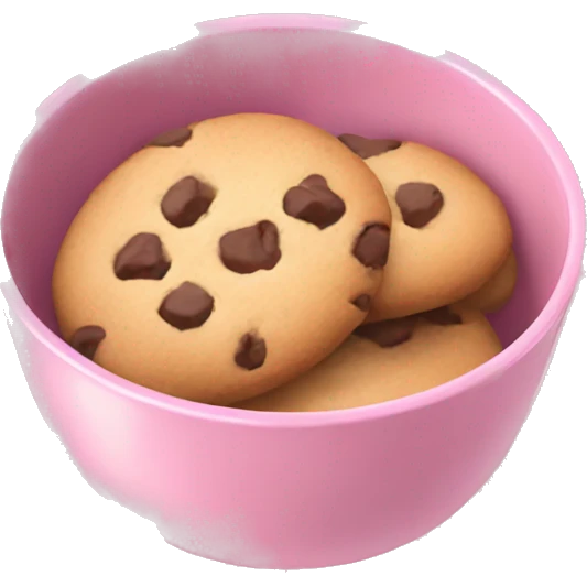 Cookies in a soft pink bowl emoji