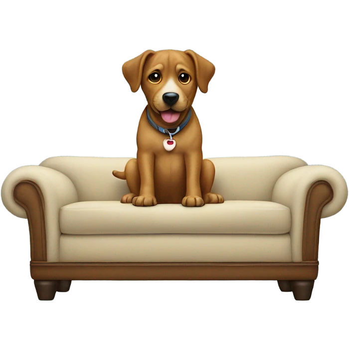 a couch with a dog on it emoji