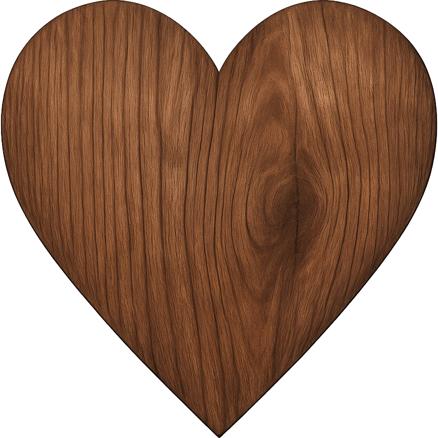 heart with a stained wood texture emoji