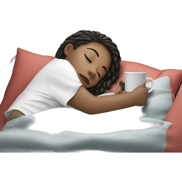 girl napping with cup emoji