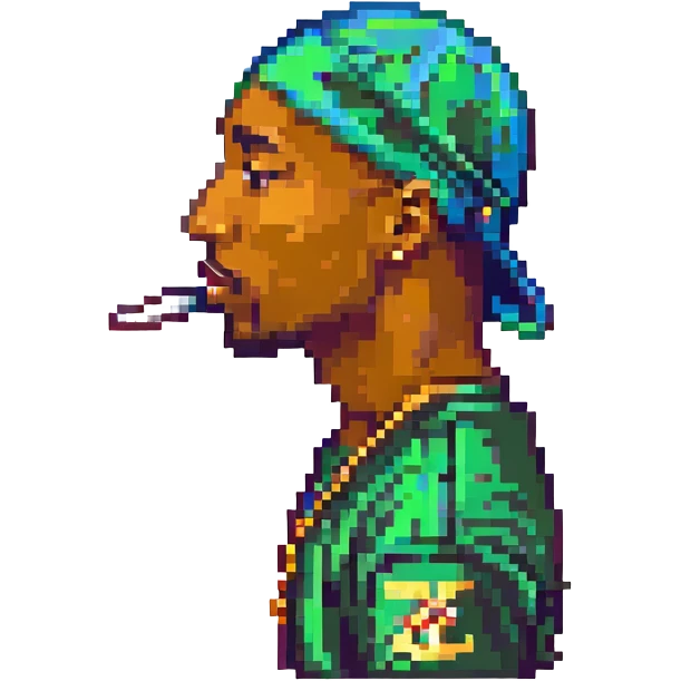 Репер 2Pac в профиль, no background emoji