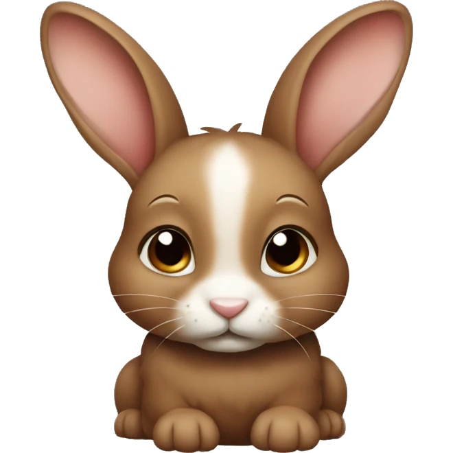 Rabbit color Brown and litle emoji