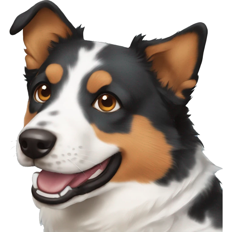 brown eyes dog blue heeler smile emoji