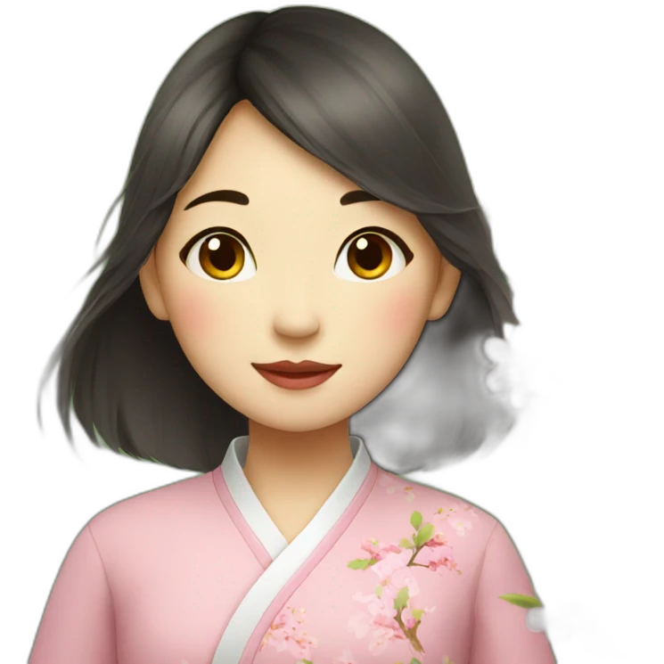 A Chinese girl with the warmth of spring emoji
