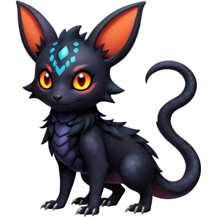 Salandit-Umbreon-Litten-Noibat-Fakémon-hybrid-creature (full body)  emoji