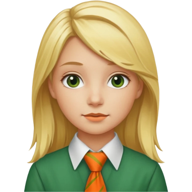 Blonde_girl_in_green-orange_pioneer_tie emoji