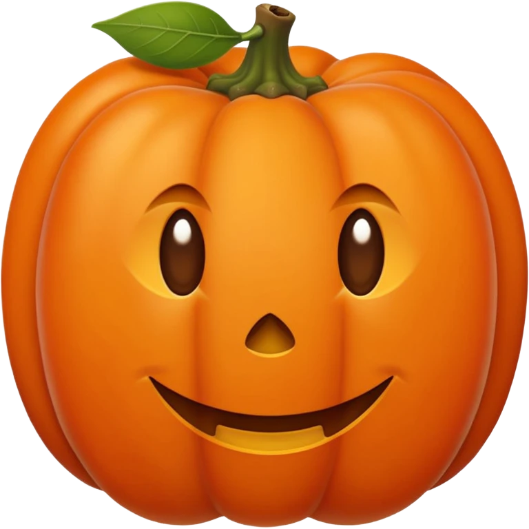 Flat emoji-style persimmon, smooth spherical shape, glossy surface, bright warm orange color, distinct dried brown leafy calyx on top, no side grooves, no ridges, not pumpkin-like, minimal detail, clean vector, iOS emoji style lighting. emoji