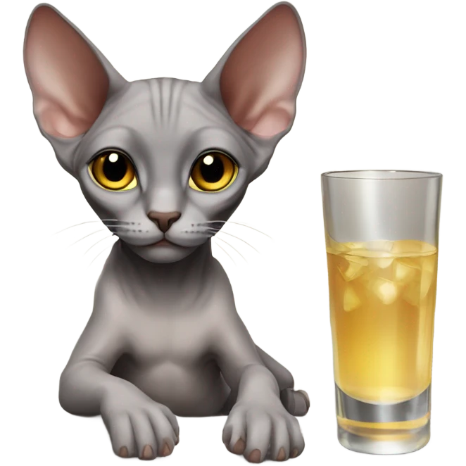 Sphinx cat drinking vodka emoji