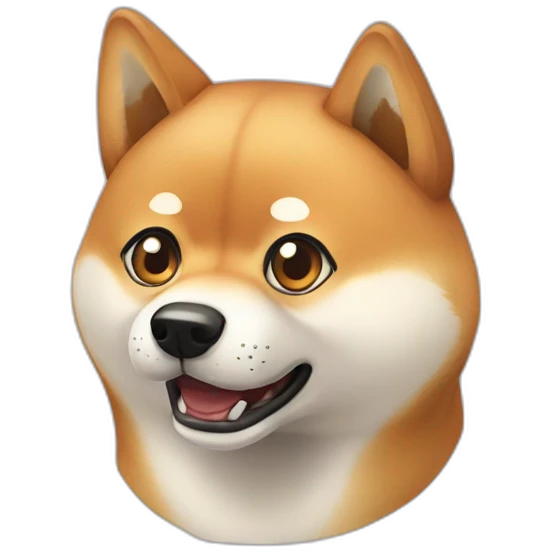 Cartoon Shiba Inu frightened emoji