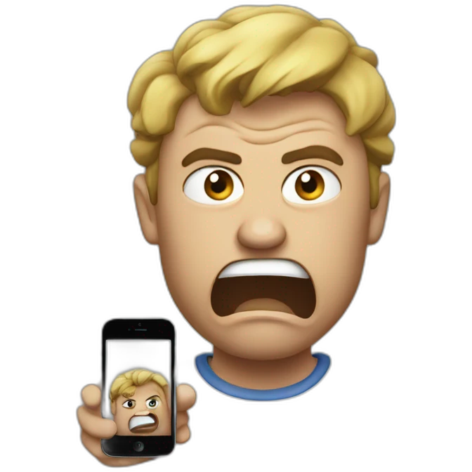 Very angry Sergi with iphone emoji