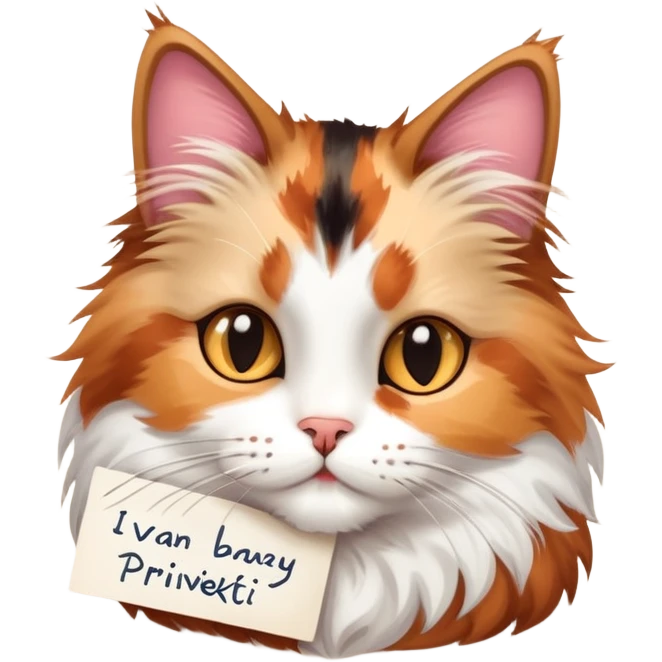 cat with note ivan privetik❤️ emoji
