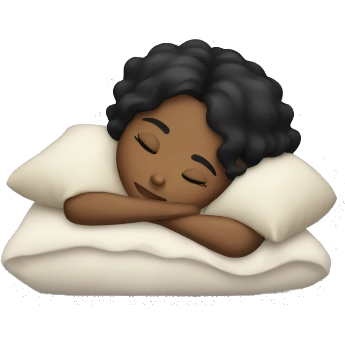 black hair girl sleeping emoji
