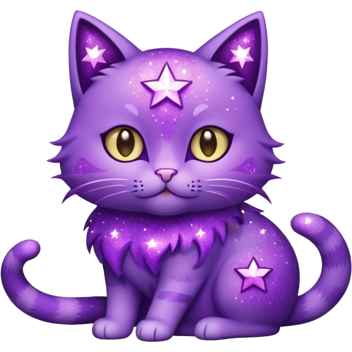 glitter purple Star cat emoji