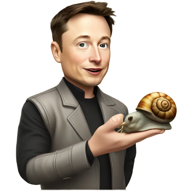 Elon musk with a snail emoji