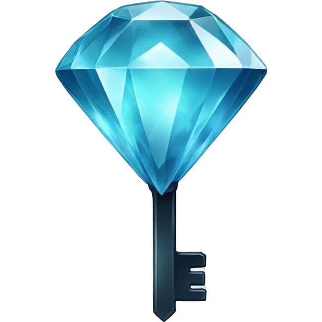 glassy diamond key emoji