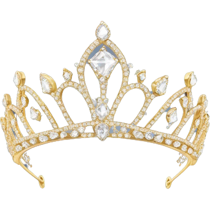 dainty diamond crystal tiara gold emoji