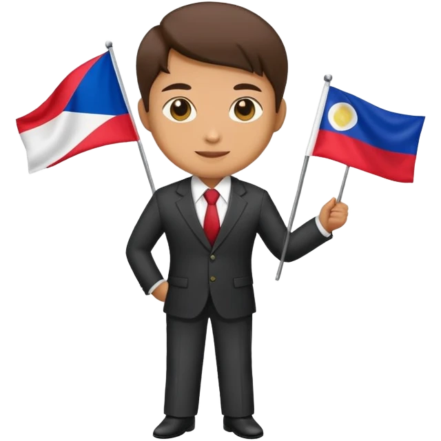 Create an Apple emoji-style image of the Thai flag and a Thai diplomat. emoji