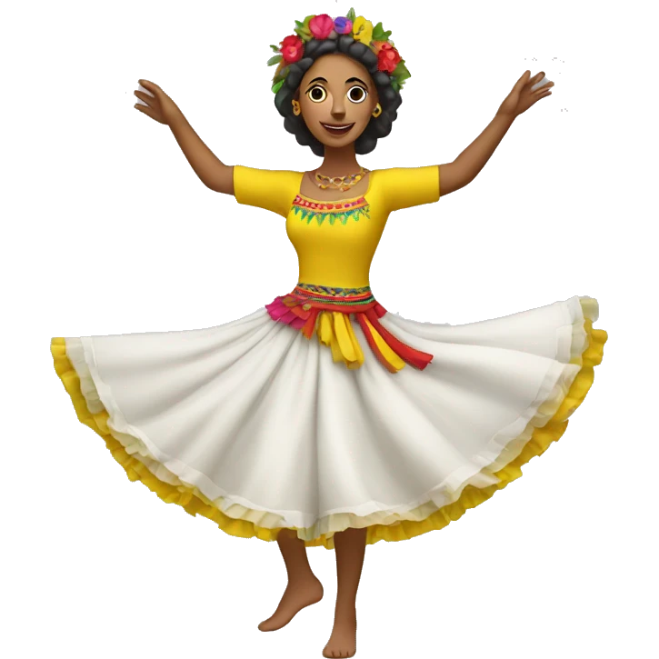 Folklore Colombian dance woman emoji
